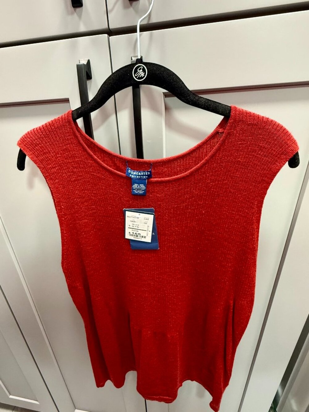NWT Doncaster Collection 100% Wool Sleeveless Sweater Top Red 1W $275